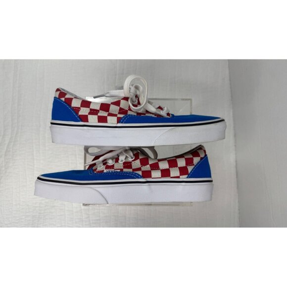 NWT Vans Youth Unisex Era 2-Tone Red/Blue Checkerboard Lace Up Skate Shoe 4 - Picture 3 of 8